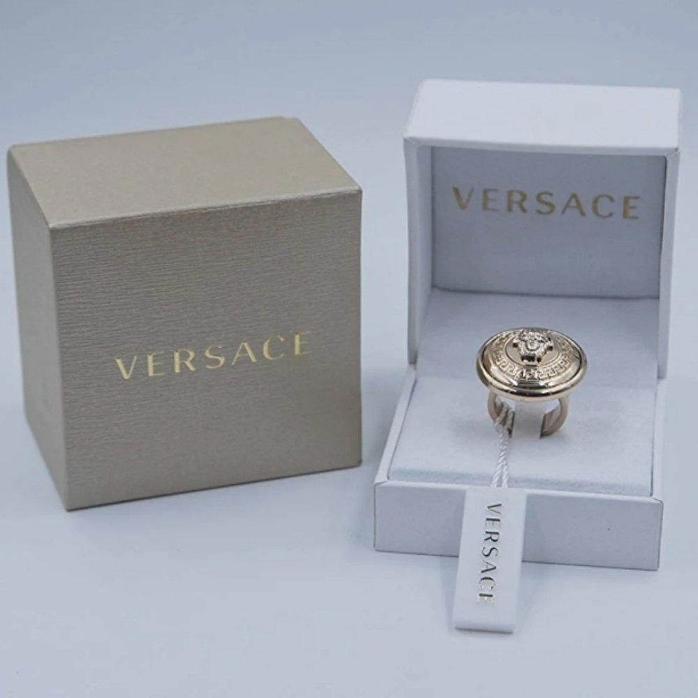 Versace GOLD-Tone Medusa Ring/ BNWT/ FULL INCLUSION